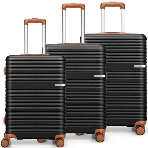 COBIZI 3 Piece Hardshell Luggage Set, Suitcase Set with Spinner Wheels and TSA Lock, 20/24/28 in, Blue