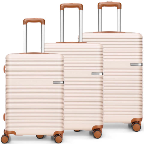 COBIZI 3 Piece Hardshell Luggage Set, Suitcase Set with Spinner Wheels and TSA Lock, 20/24/28 in, Blue