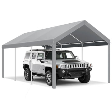 COBIZI Carport 10'x 20' Heavy Duty Carport with Powder-Coated Steel Metal Frame