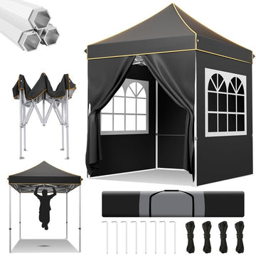 COBIZI Canopy 6.6X6.6 Pop Up Canopy EZ Outdoor Canopy Portable Commercial Instant Canopy Tent for Party Shelter Tent Waterproof Gazebo Heavy Duty Canopy with 4 Sidewalls Carry Bag