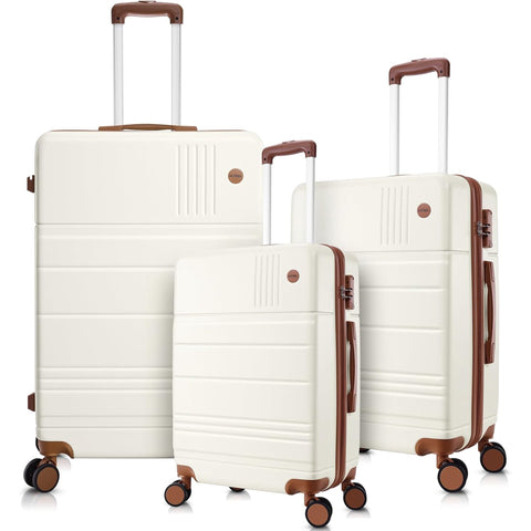 COBIZI 3 Piece Hardshell Luggage Set, Suitcase Set with Spinner Wheels and TSA Lock, 20/24/28 in, Blue