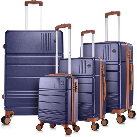 COBIZI 3 Piece Hardshell Luggage Set, Suitcase Set with Spinner Wheels and TSA Lock, 20/24/28 in, Blue