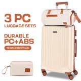 COBIZI 3-Piece Carry on Luggage Sets Hardside ABS+PC 20'' Suitcase with 360°Spinner Wheels&TSA Lock, Lightweight Carry on Luggage,20in
