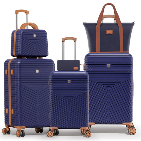 COBIZI 3 Piece Hardshell Luggage Set, Suitcase Set with Spinner Wheels and TSA Lock, 20/24/28 in, Blue