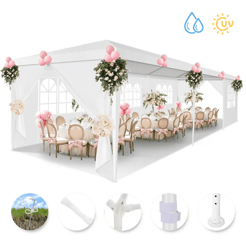 COBIZI Party Tent 10x10 Canopy Tents for Parties with 4 Removable Sidewalls, Waterproof Outdoor Tent for Weddings and Events
