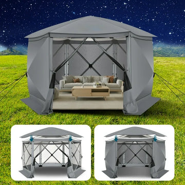 COBIZI Pop up Gazebo Screen Tent Screen House for Camping,12x12 Starry Sky Gazebo with Removable Roof, Outdoor Screened Gazebo with Sidewalls, Portable Hub Tent with Carry Bag and Ground