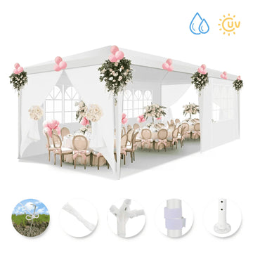 COBIZI Party Tent 10x10 Canopy Tents for Parties with 4 Removable Sidewalls, Waterproof Outdoor Tent for Weddings and Events