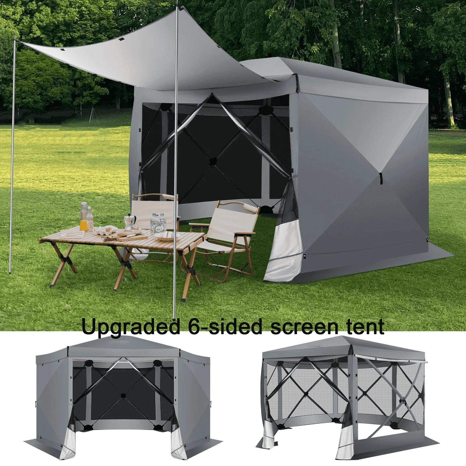 screen for tent COBIZI 10x10ft Pop up Gazebo Screen Tent Screen House for Camping,5 Si
