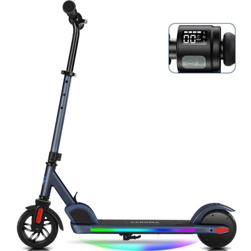 Caroma Electric Scooter for Kids Ages 6-12 with 6"/6.5 Rubber Tires, 120W/150W Motor, 6 Mph Speed and 10 Miles Range, Foldable Kids Electric Kick Scooter