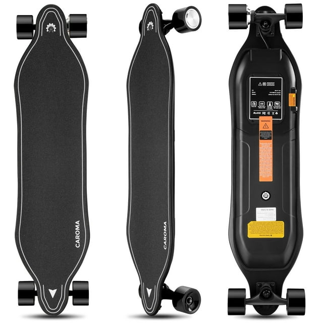 Caroma 35'' Electric Skateboards, 12.4 Mph, Unisex Adults Longboard with Remote, 350W Hub-Motor