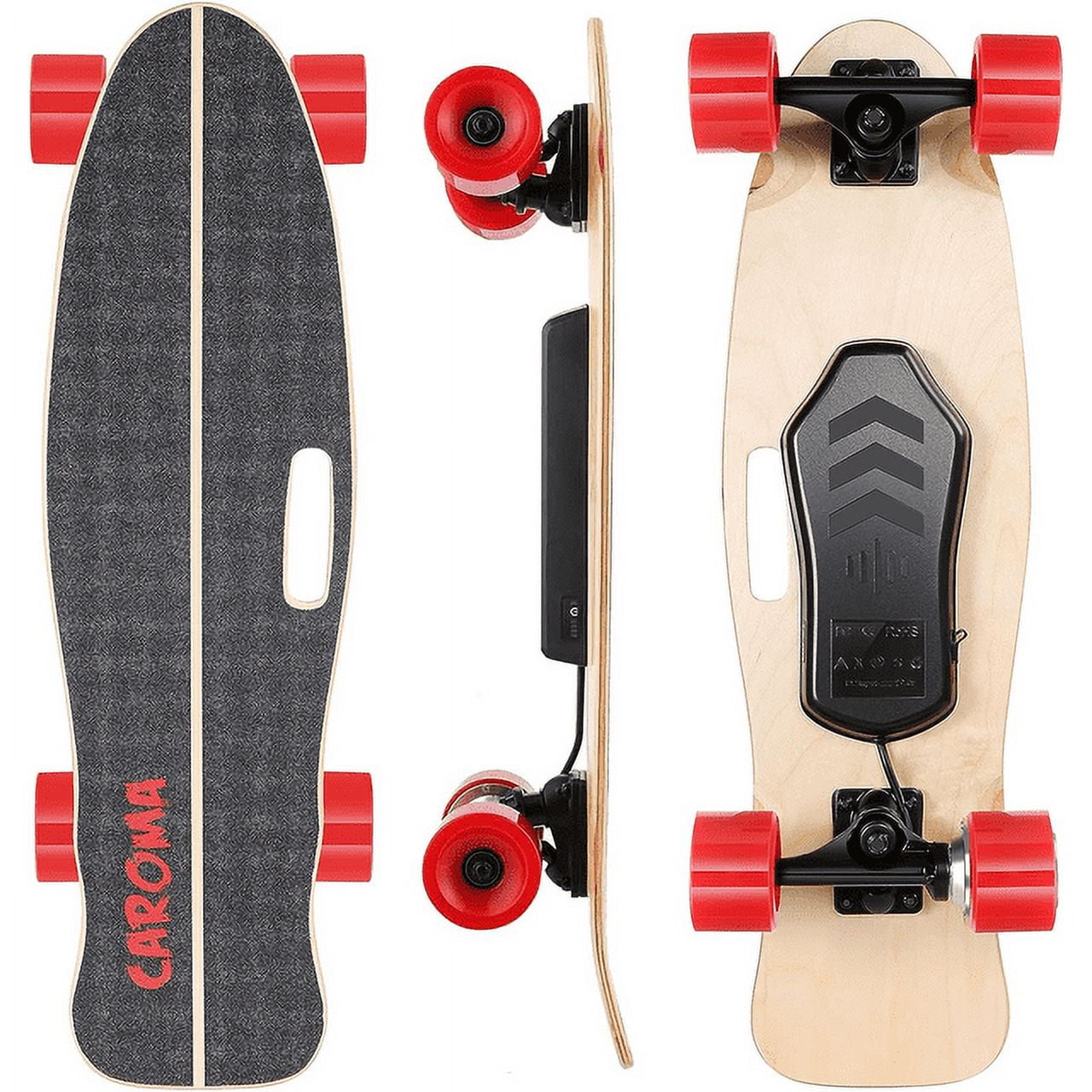 Caroma 350W Electric Skateboards for Adults Teens, 12.4 MPH Top Speed and 8 Miles Max Range Red