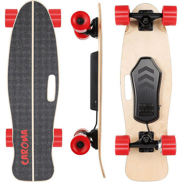 Caroma 350W Electric Skateboards for Adults Teens, 12.4 MPH Top Speed and 8 Miles Max Range Red