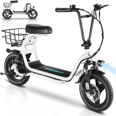 500W Electric Scooter with Seat for Adults, Max Speed 20 Mph Up to 25 Miles Range, 14" Tire for Commuting Scooter, Black