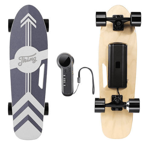 Caroma Electric Skateboard with Wireless Remote, 350W and 8 Miles Max Range for Adult Teens Red