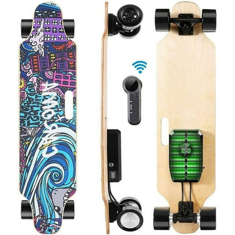 Caroma Elektro-Skateboards mit Fernbedienung, 700 W Dual-Motor, 12 Meilen Reichweite für Erwachsene, mehrfarbig 