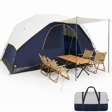 COBIZI 8/10/12 Person Family Camping Tent, 15x9FT Large Cabin Tent with Panoramic Mesh Roof, Waterproof UV Protection, Easy Setup, Removable Rainfly, Dark Blue