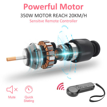 YUEBO Electric Skateboard with Wireless Remote Control, 350W, Max 12.4 MPH, 7 Layers Maple E-Skateboard, 3 Speed Adjustment for Adults, Teens, and Kids, Orange
