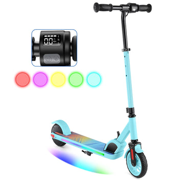 COBIZI Electric Scooter for Kids Ages 8-14, Top 10 mph &150W Motor, Adjustable Height & Speed, Kids Electric Scooter with Colorful Lights, Pink