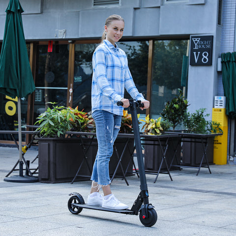 Caroma Lightweight Commuter Electric Scooter, 15.5 Mph & 10-15 Miles Range, 250W Motor Foldable Kick Scooters for Adult,with LED Display and Braking System