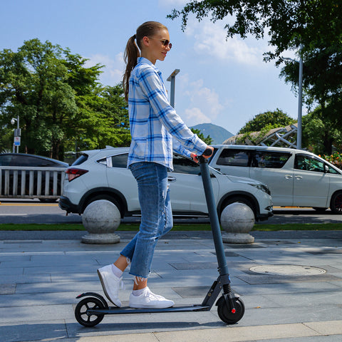 Caroma Electric Scooter for Adults & Teens, 10-15 Miles Range & 15 Mph, 250W Adult Electric Scooter with LED Display and Braking System, Foldable Commute E Scooter