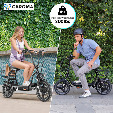 Caroma Peak 870W Electric Scooters for Adults, 14" Fat Tire, 500Wh Battery, 25 Miles Range, 21MPH Top Speed, Foldable Electric Scooter for Commuting