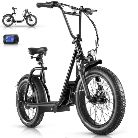 Caroma Electric Scooter Adults, 20" x 3.0 Fat Tire for All-Terrai, Peak 819W Dirt Scooter , 48V 10.4AH Battery up to 30 Miles 20Mph