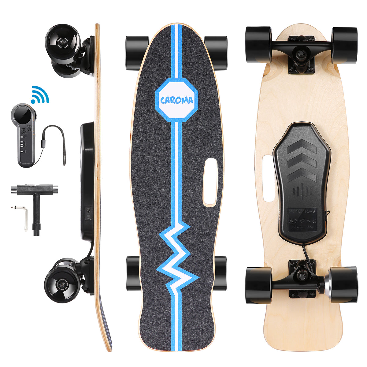 350W Electric Skateboards with Remote, 12.4 mph Top Speed & 8 Miles Range, Swappable Battery, Electric Longboard for Adults ＆ Teens
