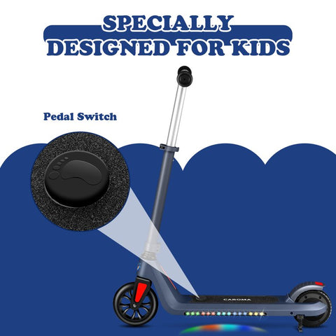 Caroma Kids Electric Scooter, 6+ Boys and Girls Safe Kick Scooter, Adjustable Speed and Handlebar