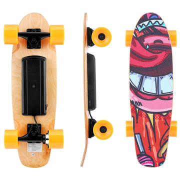 Wookrays 350W Electric Skateboard with Remote Control, 12.4 MPH Top Speed, 7 Layers Maple Electric Longboard, E Skateboards for Teenager and Adults