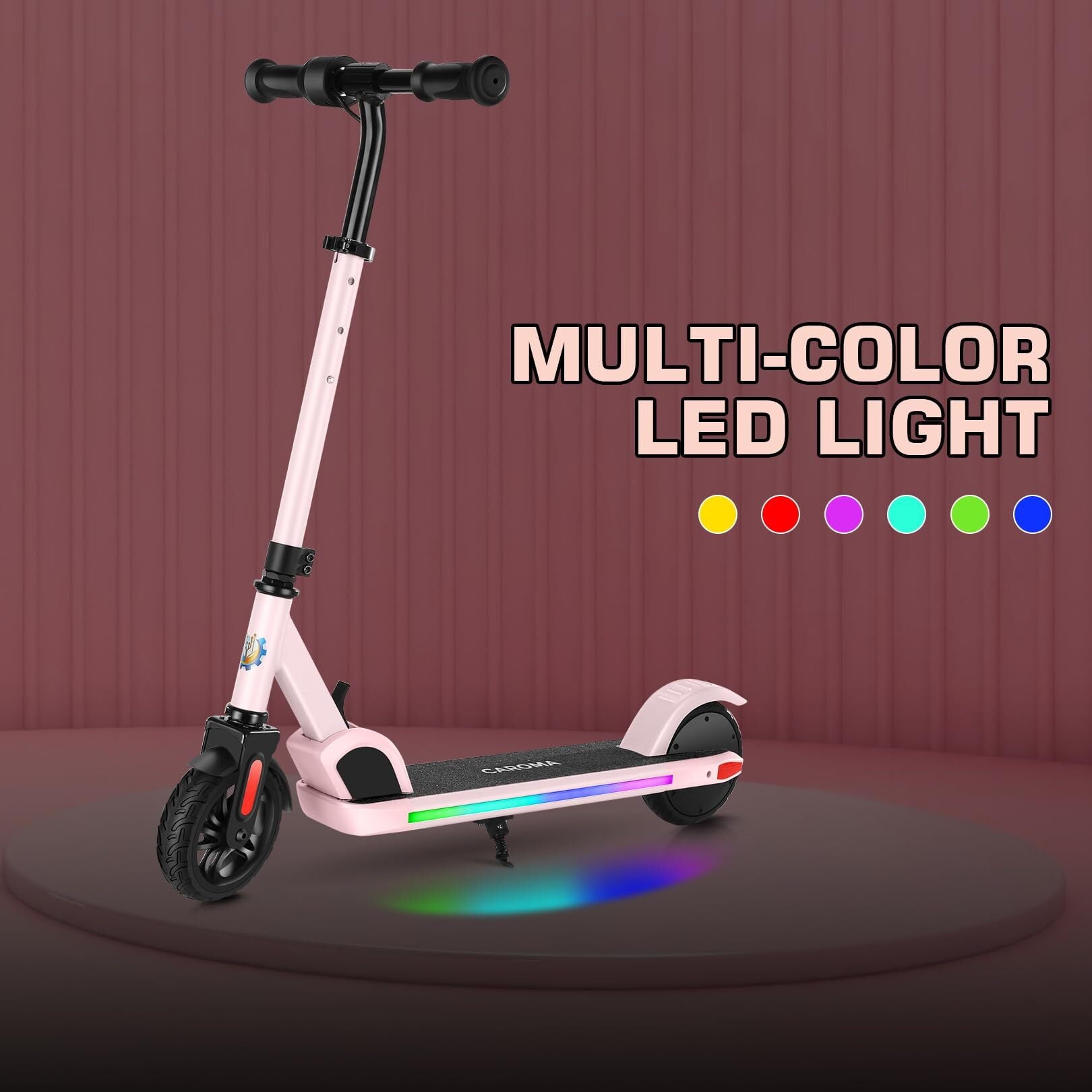 CAROMA Electric Scooter, Foldable Electric Scooter for Kids Ages 8-15,