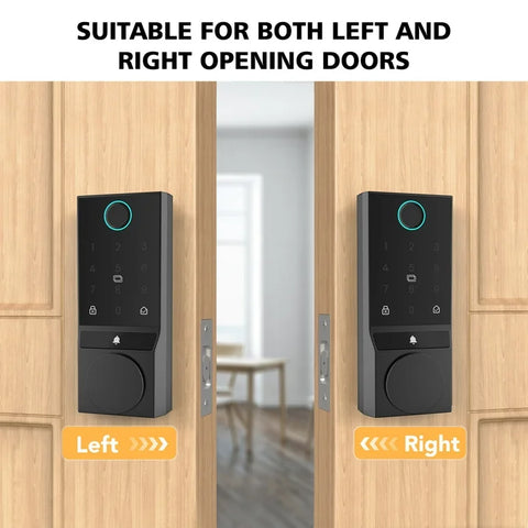COBIZI Smart Lock, Fingerprint Keyless Entry Door Lock with App Control, Bluetooth Smart Deadbolt Lock, App Remote Control, Auto-Lock, Easy Installation, IP54 Waterproof, Black