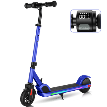 COBIZI Electric Scooter for Kids Ages 8-14, Top 10 mph &150W Motor, Adjustable Height & Speed, Kids Electric Scooter with Colorful Lights, Dark Blue