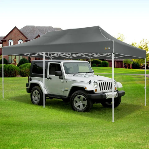 COBIZI Canopy Tent 10x20 Pop Up Heavy Duty Canopy Tent with 6 Removable Sidewalls,Party Tent for Weddings,Beaches,Outdoor Events,Commercial Seasonal Wind UV 50+& Waterproof&Sunburn Protection,Gray