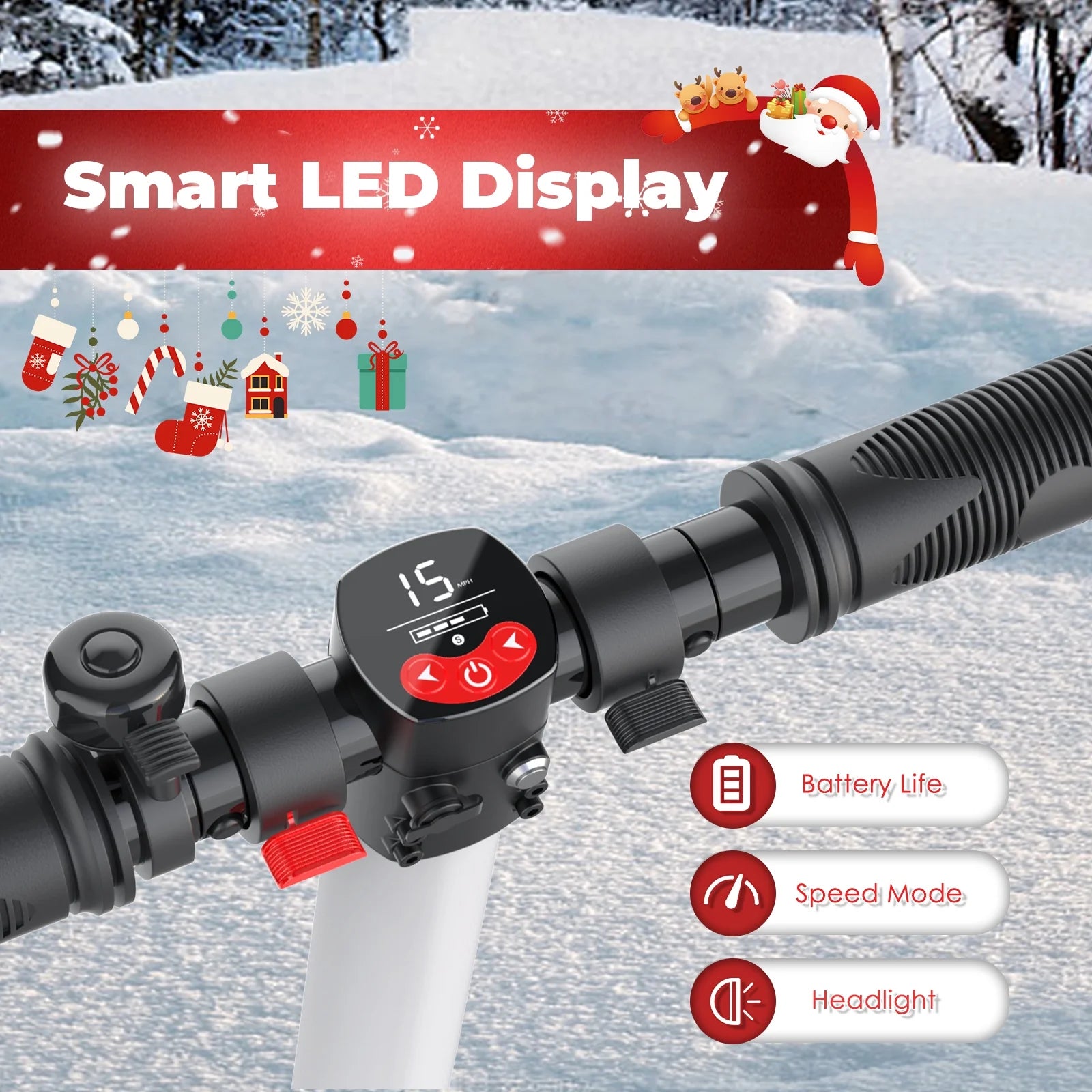 COBIZI Electric Scooter for Adult & Teen,Top 15.5 Mph & 10-15 Long Miles Range, 250W Motor Foldable Kick Scooters with LED Display and Braking System,Dark Blue