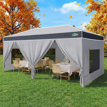COBIZI 10x20 Pop Up Canopy Tent with Sidewalls, One Push Setup, Waterproof