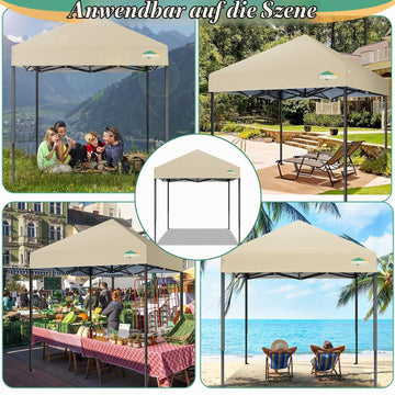 COBIZI Falpavillon 2x2m Wasserdicht Stabil Winterfest Pop Up Pavillon, Ez auf Outdoor Faltbar Gartenzelt, Partyzelt Faltzelt, Einstellbare Höhen, Gelb
