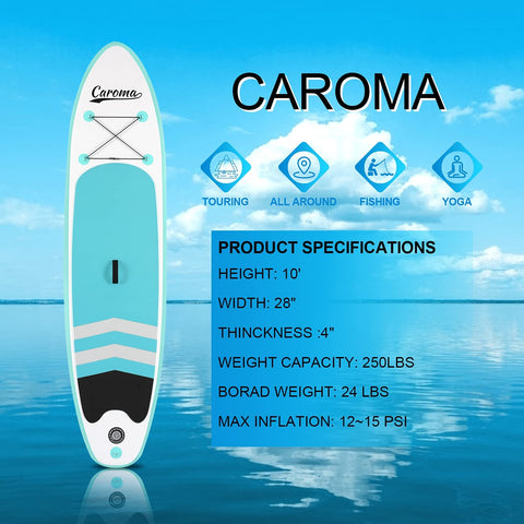 Caroma Ocean aufblasbares Stand Up Paddle Board SUP Surfbrett 