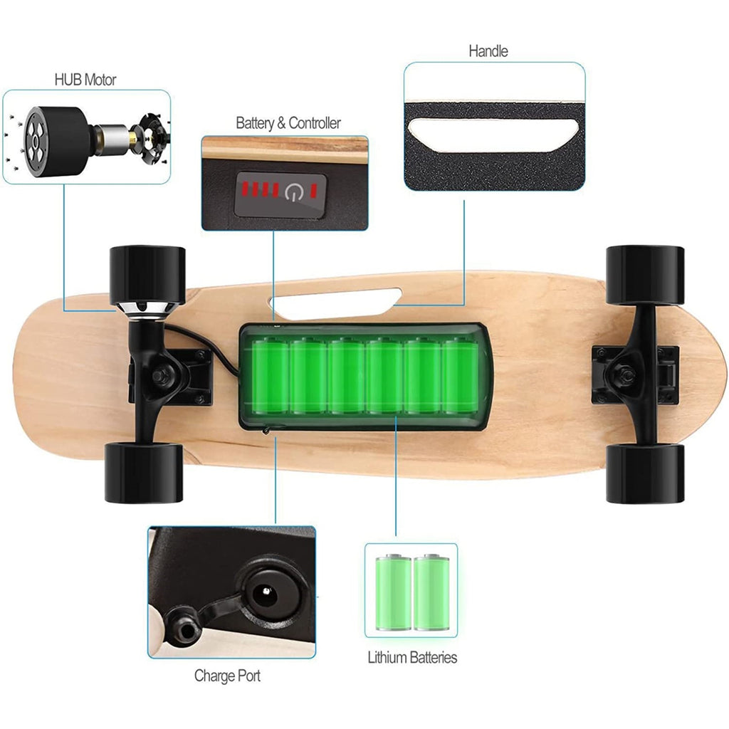Caroma Electric Skateboard With Remote 350w Electric Longboard For Adults