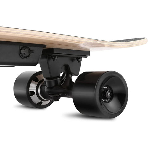 CAROMA Elektro-Skateboard, 350-W-Elektro-Skateboard mit kabelloser Fernbedienung für erwachsene Teenager, 12,4 Meilen pro Stunde Höchstgeschwindigkeit, 7 Meilen maximale Reichweite, 3-Gang-Einstellung, Belastung bis zu 220 Pfund 