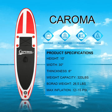 Caroma Sun Inflatable Stand Up Paddle Board SUP Surfboard