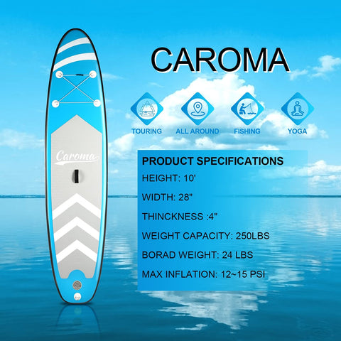 Caroma Sky Inflatable Stand Up Paddle Board SUP Surfboard