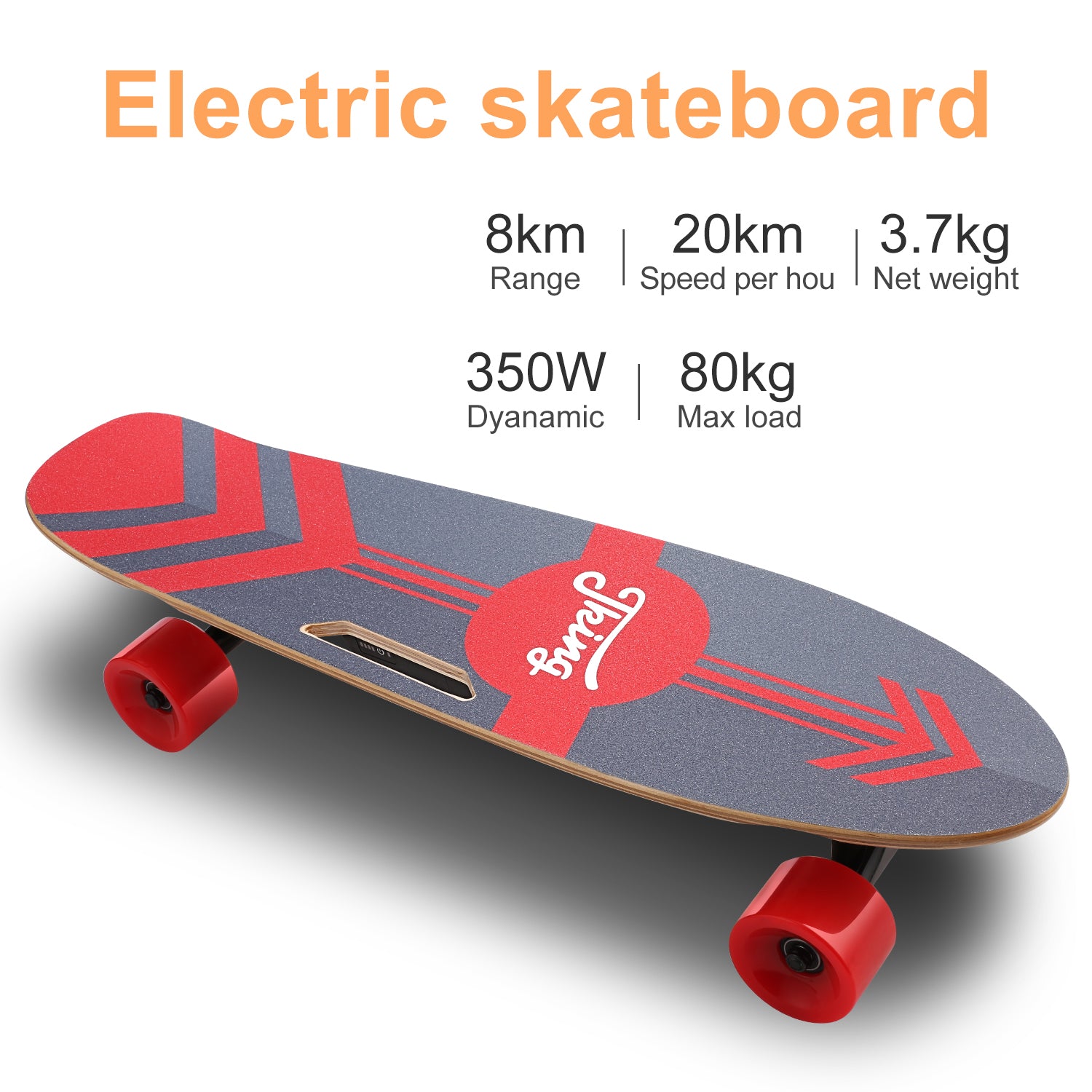 Caroma Skateboard électrique 350WX2 Double Moteur Longboard
