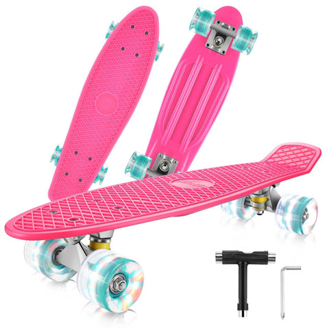 Caroma 22-Zoll-LED-blinkende Räder Retro-Komplett-Cruiser-Skateboard
