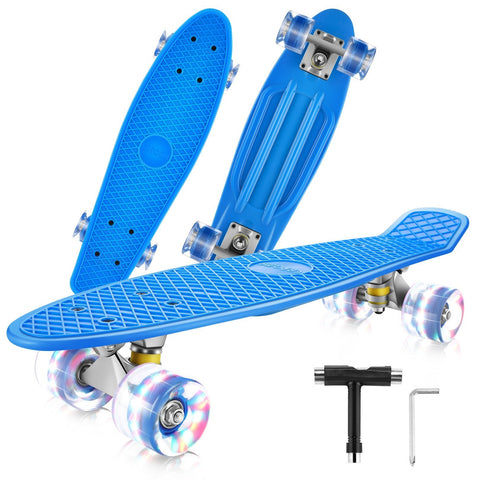 Caroma 22-Zoll-LED-blinkende Räder Retro-Komplett-Cruiser-Skateboard