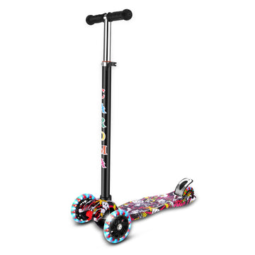 Caroma Kids 4 Levels Adjustable Height Kick Scooter PU Flashing Wheels