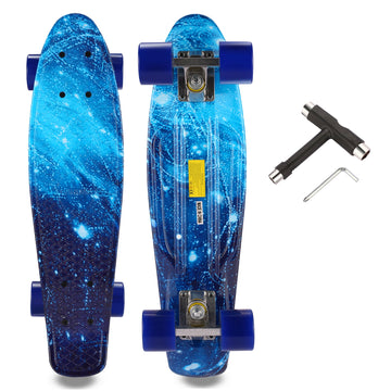 Caroma 22-Zoll-Hochgeschwindigkeits-Cruiser-Skateboard mit 4 blinkenden Rädern und LEDs
