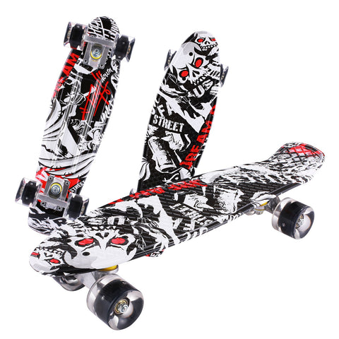 Caroma 22-Zoll-Hochgeschwindigkeits-Cruiser-Skateboard mit 4 blinkenden Rädern und LEDs