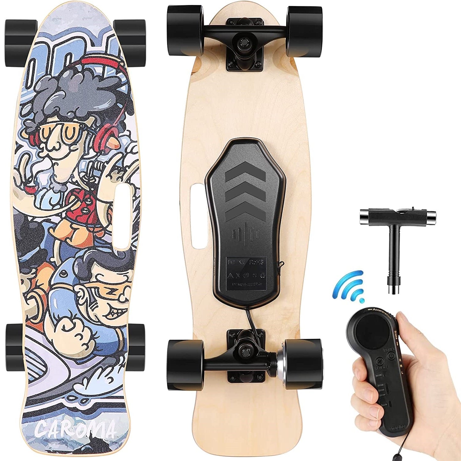 Caroma 350W Elektro-Skateboard, kleine Fischbretter 