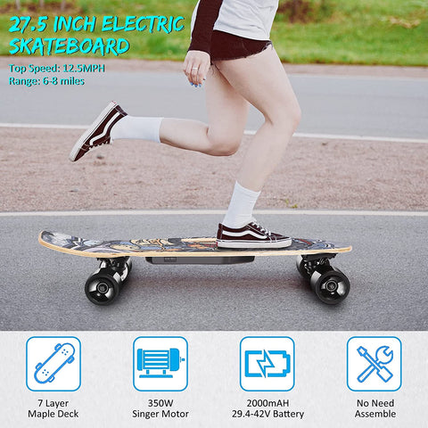 Caroma 350W Elektro-Skateboard, kleine Fischbretter 