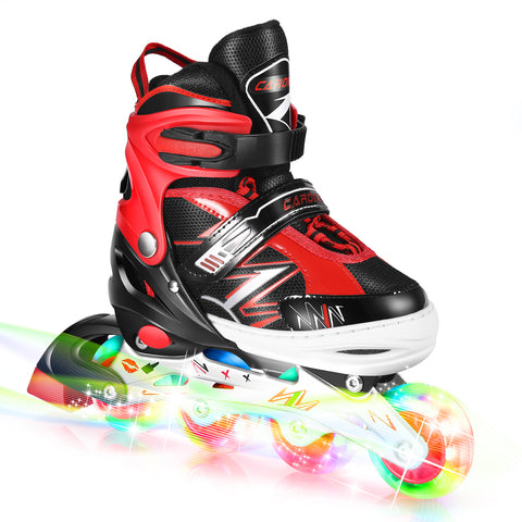 Caroma Adjustable Inline Roller Skate with Full Light Up LED Wheels